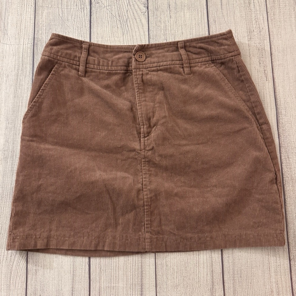 ASOS Design Women's Corduroy Mini Skirt Size 4 Cotton A-Line Pockets